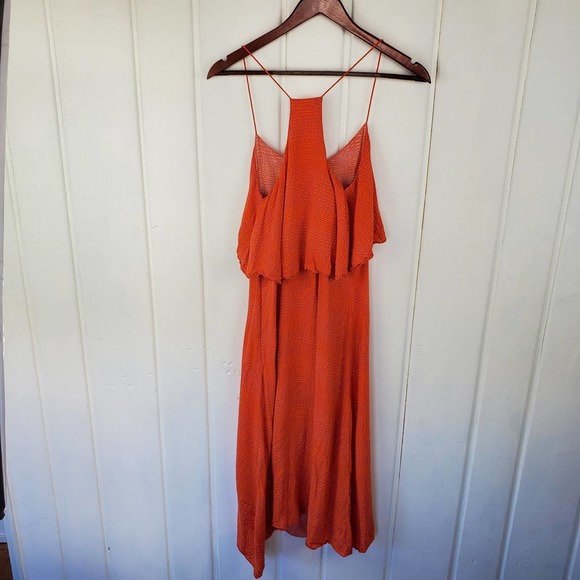 Thakoon Addition Women's 4 Racer Back Orange Print Rayon Spaghetti Strap Dress - Picture 6 of 13